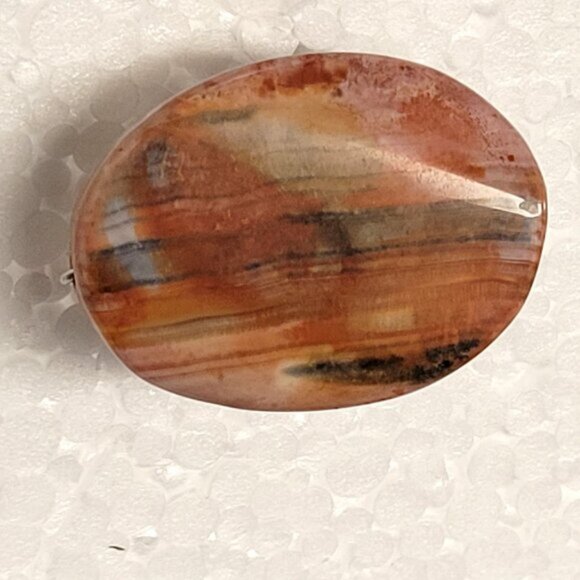 Pink Oval Ring Adjustable Band Handmade Semi Precious Ring - Picture 3 of 9